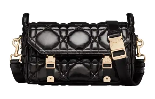 DIOR DiorCamp Cow Leather Crossbody Bag, Shoulder Bag Women's Black