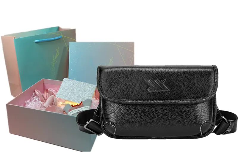 NOMK Top Grain Cow Leather Small Square Bag, Shoulder Bag, Crossbody Bag Small Unisex Black