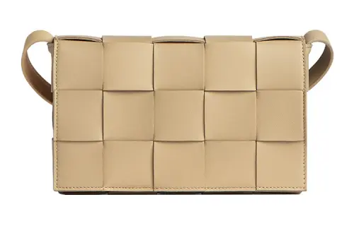 Bottega Veneta Cassette Crossbody Bag Intreccio Porridge