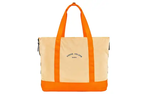 STONE ISLAND Polyurethane Tote Bag, Shopping Bag, Handbag, Shoulder Bag Men's Orange