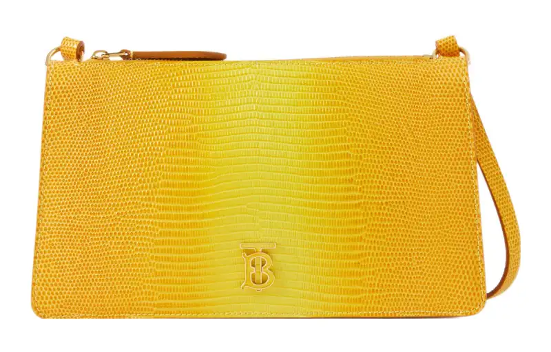 Burberry Calfskin Storage Bag Clutch Mini Women's Cold Lemon
