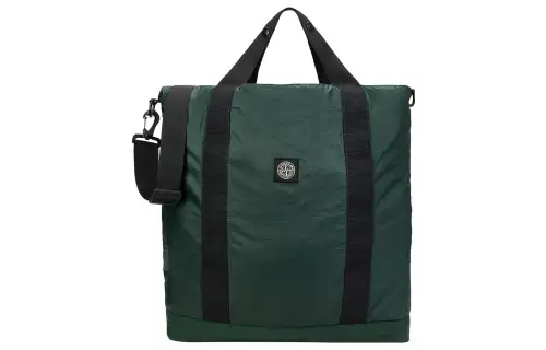 STONE ISLAND Cotton Tote Bag, Shopping Bag, Crossbody Bag, One Shoulder Handbag Men's Dark Green