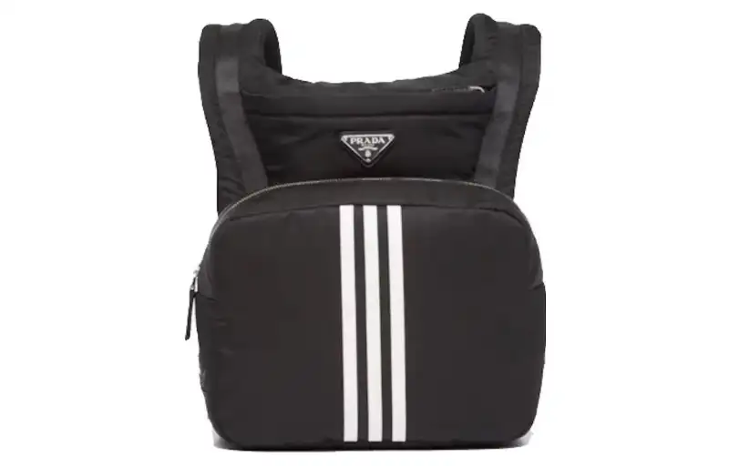 PRADA PRADAxADIDAS Collaboration Recycled Nylon With Leather Backpack Small Unisex Black