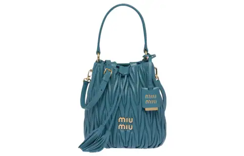 MIU MIU Soft Sheep Leather Sheepskin Women's Coastal Blue