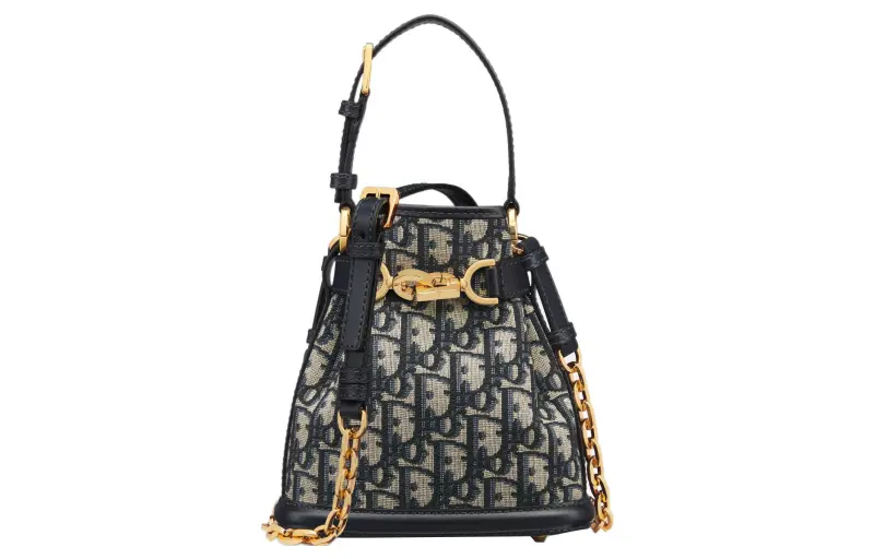 DIOR C'est Dior Leather Bucket Bag, Handbag, Shoulder Bag Small Women's Blue