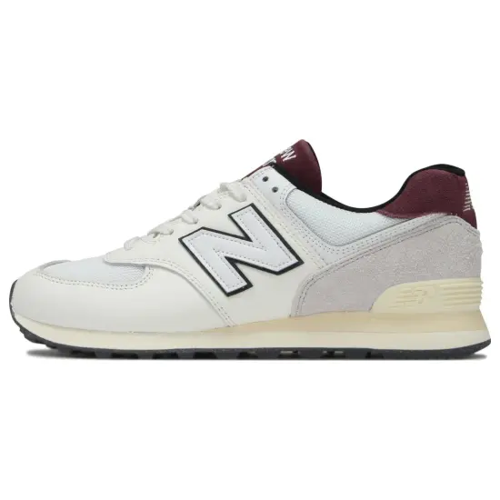 New Balance 574 White Burgundy