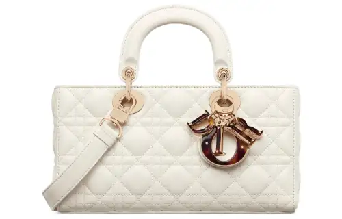 DIOR Lady D JOY Sheepskin Handbag, Shoulder Bag, Crossbody Bag, Handbag Medium Women's White