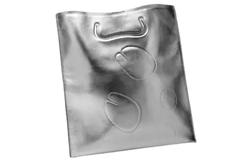 Maison Margiela Metal Leather Tote Bag, Shopping Bag, Handbag, Shoulder Bag Women's Silver