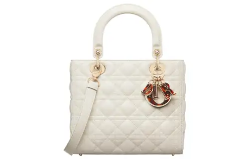 DIOR Lady Dior Sheepskin Handbag, Shoulder Bag, Crossbody Bag, Handbag Medium Women's White