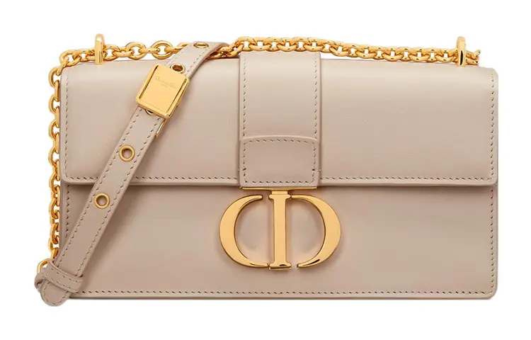 DIOR 30 Montaigne Cow Leather Shoulder Bag, Crossbody Bag Women's Caramel Beige