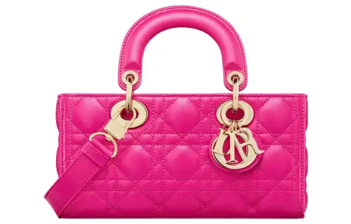 DIOR Lady D JOY Sheepskin Handbag, Shoulder Bag, Crossbody Bag, Handbag Small Women's Rose Red