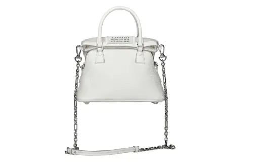 Maison Margiela 5AC Grain Leather Dome Bag Handbag, Shoulder Bag Women's White