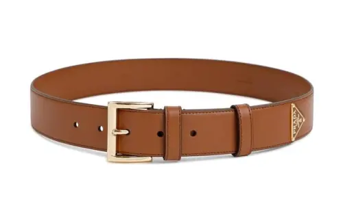 PRADA Logo Plaque Square-Buckle Belt