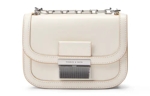 CHARLES&KEITH Pu Leather Tofu Bag, Shoulder Bag, Shoulder Bag, Small Square Bag, Crossbody Bag Small Women's