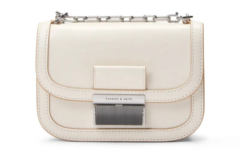 CHARLES&KEITH Pu Leather Tofu Bag, Shoulder Bag, Shoulder Bag, Small Square Bag, Crossbody Bag Small Women's