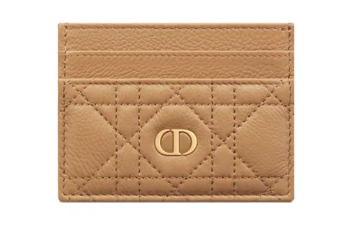 DIOR Caro Cow Leather Card Holder Card Holder Women's Bronze