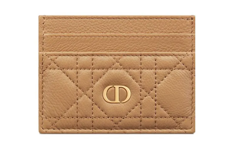 DIOR Caro Cow Leather Card Holder Card Holder Women's Bronze
