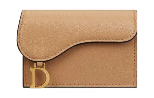 DIOR Saddle Goatskin Card Holder Card Holder Women's Bronze