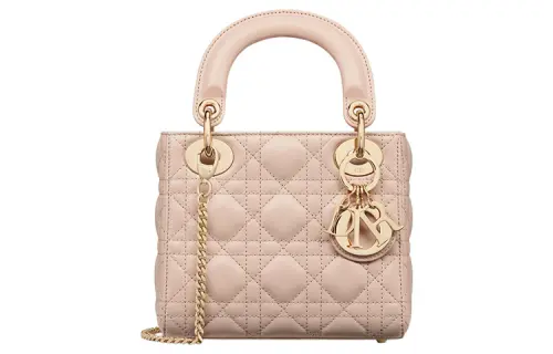 DIOR Lady Dior Fine Sheepskin Handbag, Shoulder Bag, Crossbody Bag, Handbag Mini Women's Caramel Beige