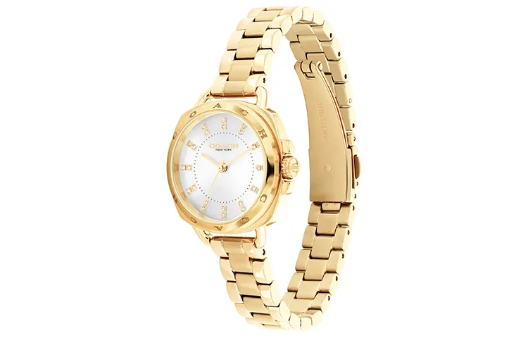 COACH TATUM Wrist Watches Quartz Movement Stainless Steel Watchband 28mm White Dial Women's Watch 30m Water Resistant