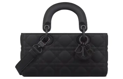 DIOR Lady D JOY Matte Cow Leather Handbag, Shoulder Bag, Crossbody Bag, Handbag Small Women's Black