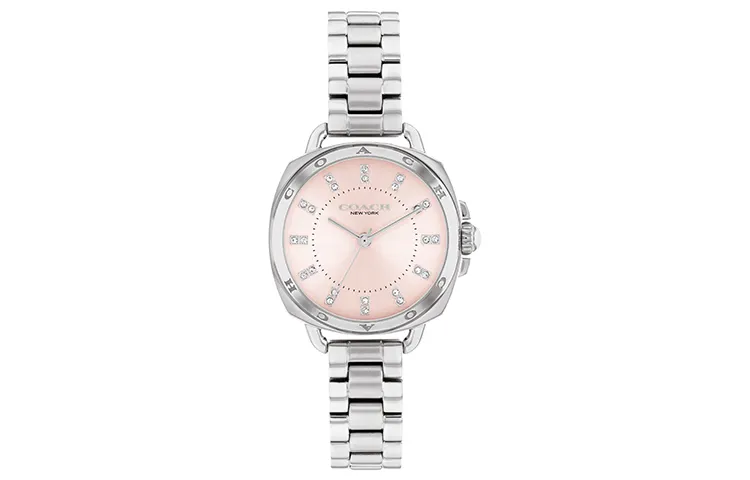 COACH TATUM Wrist Watches Quartz Movement Stainless Steel Strap 28mm Pink Watch Dial Women's Watch