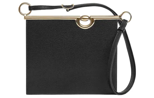 HERMES Mors De Bride Chamkila Goat Skin Crossbody Bag, Shoulder Bag Women's 89 Noir Black