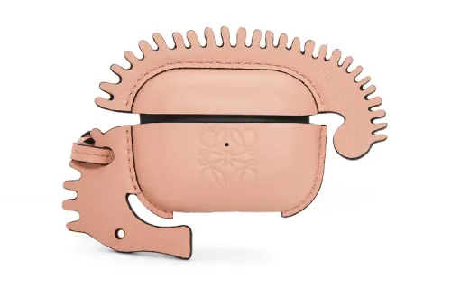 LOEWE Calfskin Hippocampus AirPod Earphone Case Women's Pink