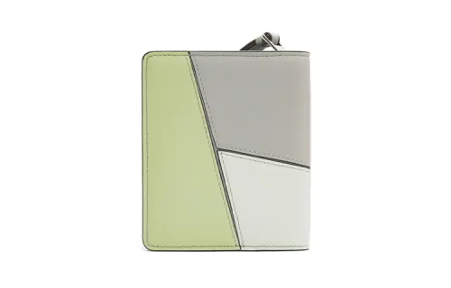 LOEWE Calfskin Wallet Women's Gray/Light Celadon