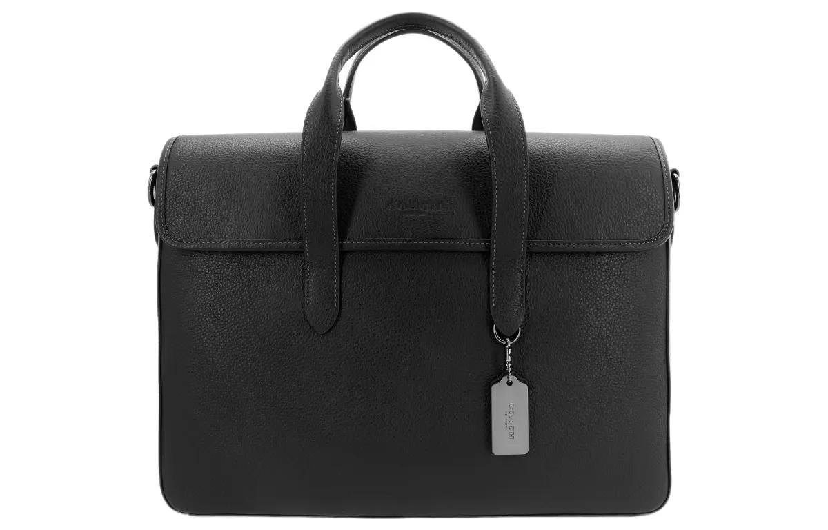 COACH Sullivan Cow Leather Portable One Shoulder Crossbody Briefcase Large Men's Black