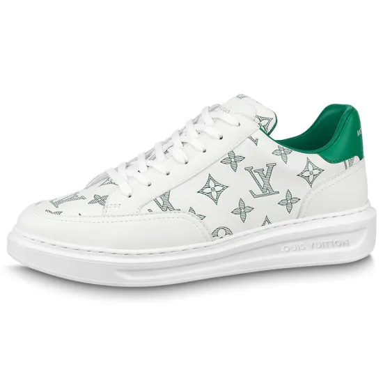 LOUIS VUITTON Beverly Hills Sneakers 'White Green Monogram'