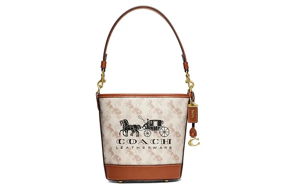 COACH Dakotah Artificial Leather, Cow Leather Bucket Bag, Portable Crossbody Bag, Shoulder Bag Mini Women's