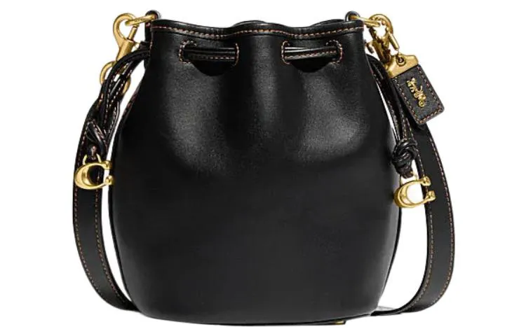 COACH Camila Cow Leather Shoulder Bag, Crossbody Bag Small Women's Black