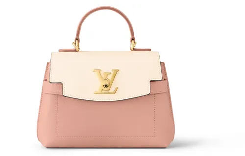 LOUIS VUITTON Grained Calfskin Shoulder Bag, Crossbody Bag, Handbag Mini Women's Pink/Ecru