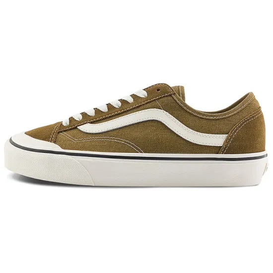 Vans Style 136 Skateboarding Shoes Unisex Low-top Tan/White