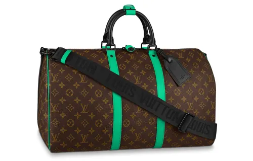 LOUIS VUITTON Keepall Coated Canvas With Cow Leather Trim Handbag, Shoulder Bag, Crossbody Bag, Travel Bag Men's Brown