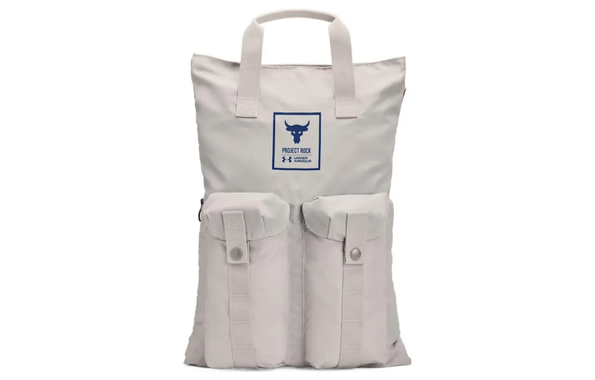 Under Armour Polyester Backpacks Regular Unisex Gray White