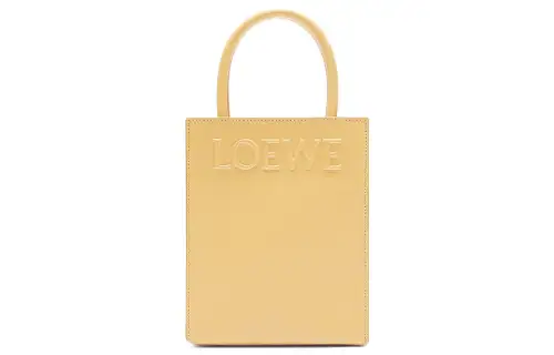 LOEWE Embossed Smooth Cow Leather Tote Bag, Shopping Bag, Shoulder Bag, Crossbody Bag, Handbag Regular Women's Butter