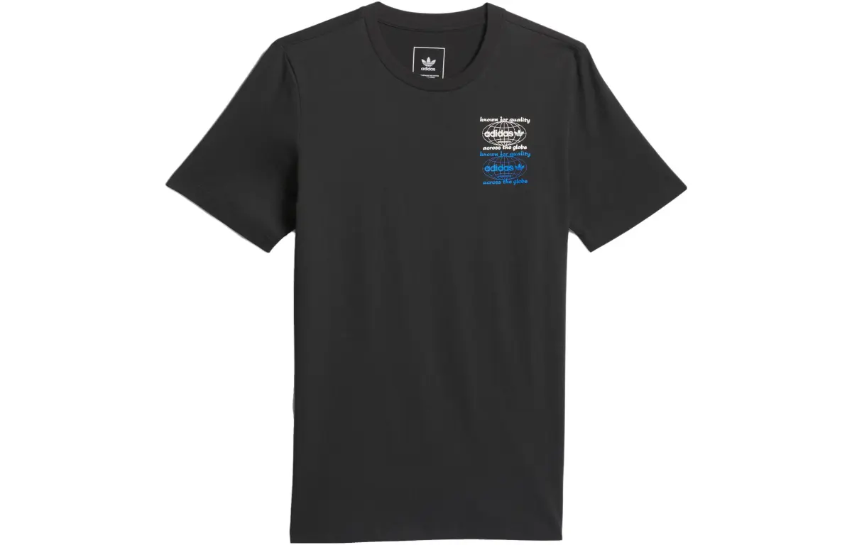 Adidas Originals T-Shirts Men's Black Crew Neck Moderate Straight Fit