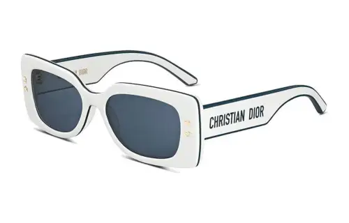 DIOR Irregular Shape Sunglasses Women's White