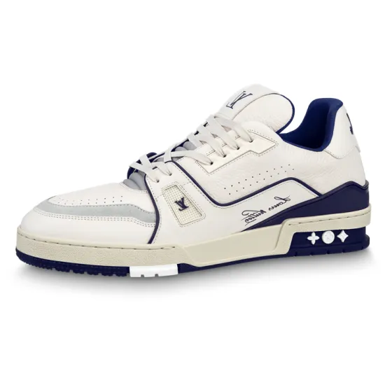 LOUIS VUITTON Trainer Marine White