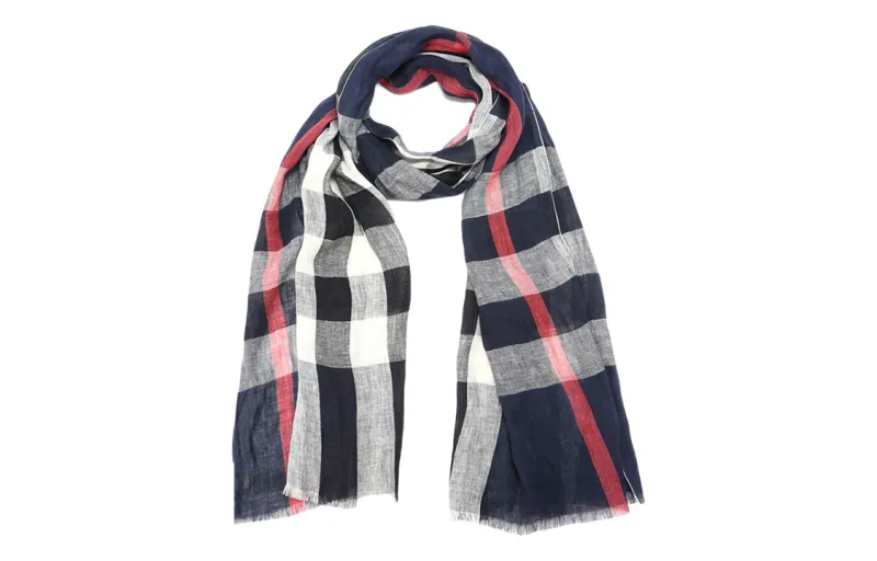 Burberry Knit Scarves Men's Blue