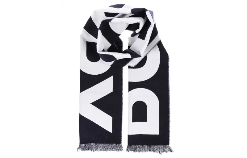 Burberry Wool Knit Scarves Unisex Blue