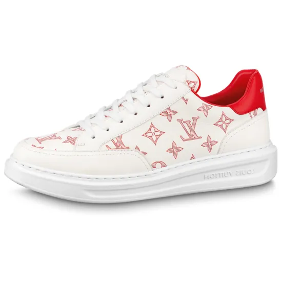 LOUIS VUITTON Beverly Hills Sneakers 'White Red Monogram'
