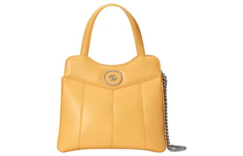 GUCCI Leather Tote Bag, Shopping Bag, Shoulder Bag, Crossbody Bag, Handbag Small Women's Yellow