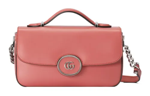 GUCCI Leather Handbag, Shoulder Bag, Crossbody Bag Mini Women's Pink