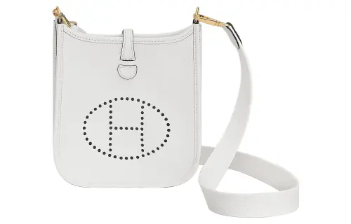 HERMES Evelyne Clemence Bullock Leather Crossbody Bag, Shoulder Bag 16 Women's 0U NEW WHITE New White