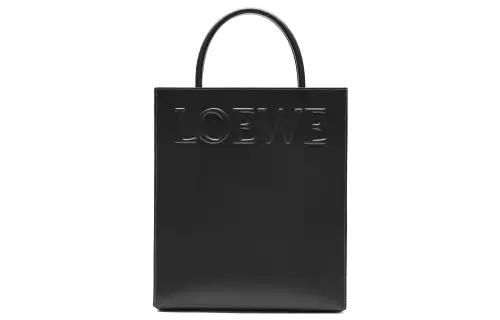 LOEWE Glossy Cow Leather Tote Bag, Shopping Bag, Handbag Regular Women's Black