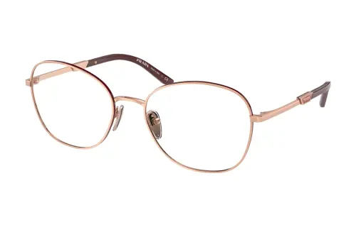 PRADA Alloy Butterfly Eyeglass Frames Women's Rose Gold Red Brown