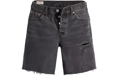 Levis /Levis SS23 solid color denim loose mid-waist women's regular shorts women's gray